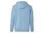 Světle modrá mikina s kapucí.