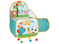 Stan s košem na basketbal a tunelem od Fisher-Price.