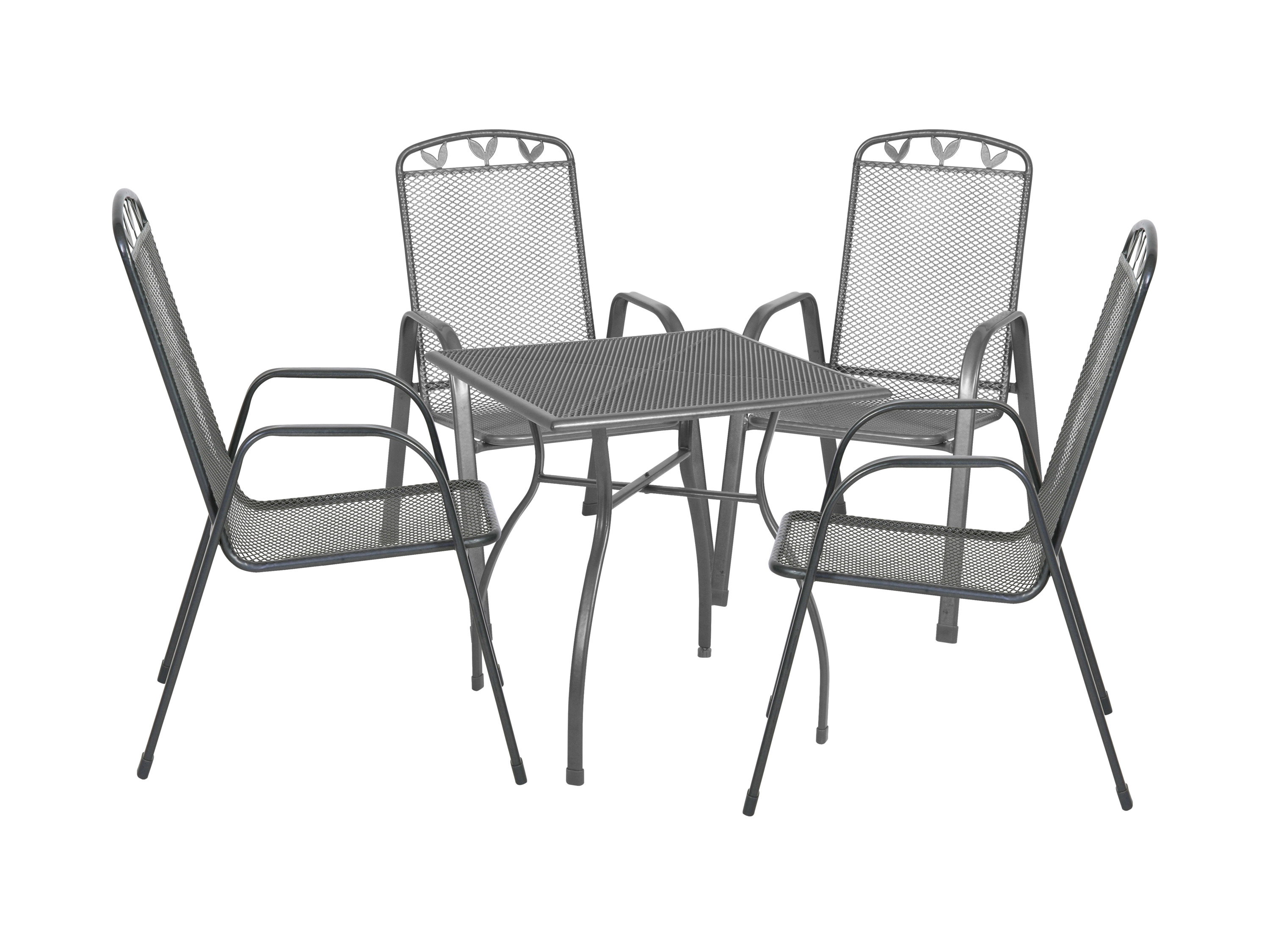 Greemotion Zahradní jídelní sestava »Toulouse« (Stůl + 4 stohovací židle, 70 x 74 x 70 cm)