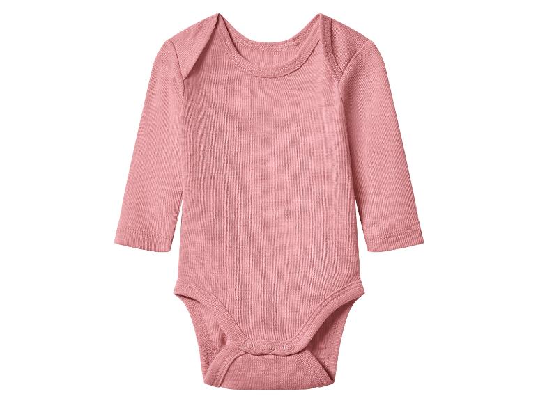 Růžové kojenecké body s dlouhým rukávem a patentkami