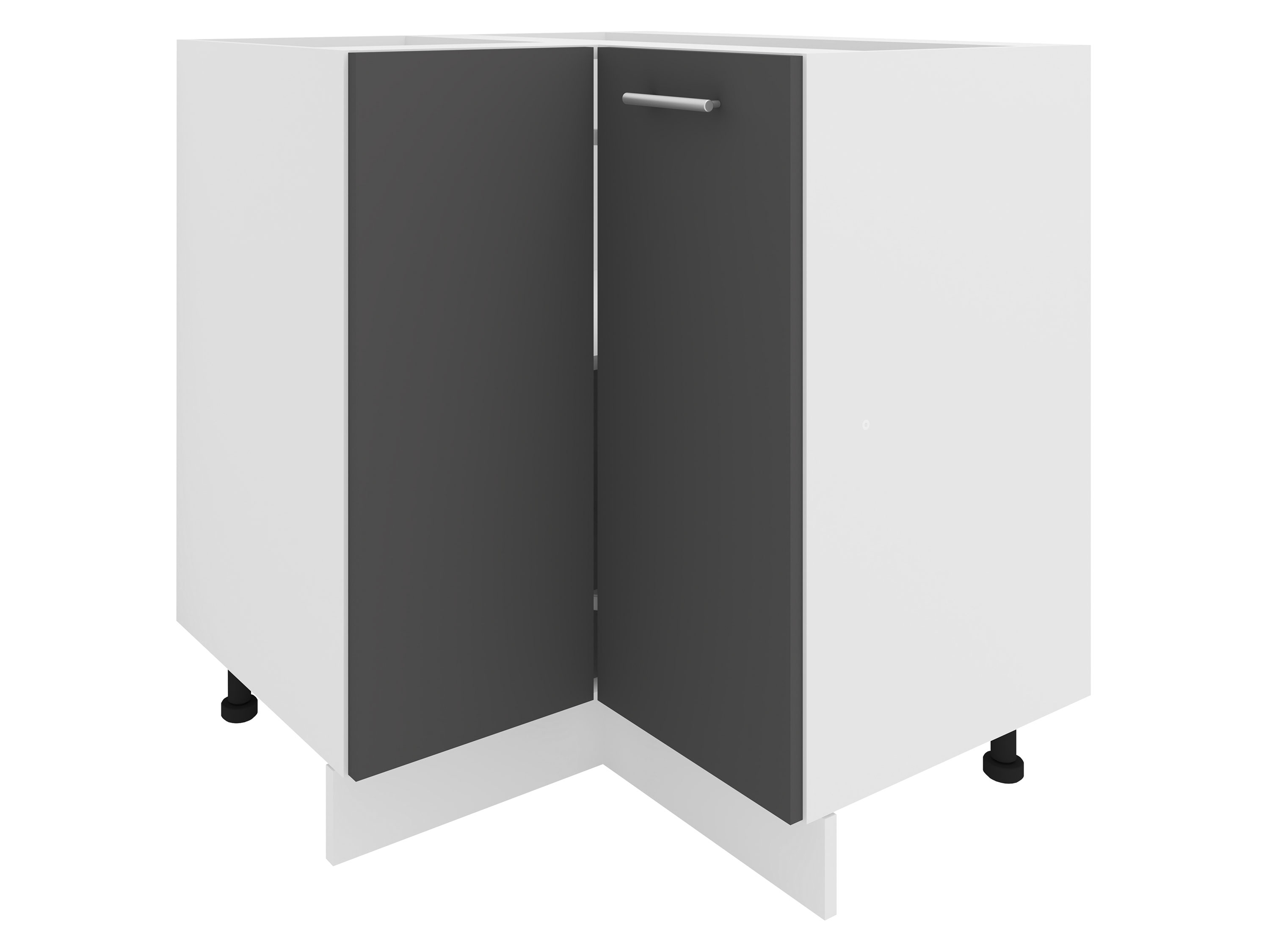 VCM Skříňka / Čelní panel Esilo, v moderním stylu (Rohová skříň, bílá/antracitová, 1 Tür)