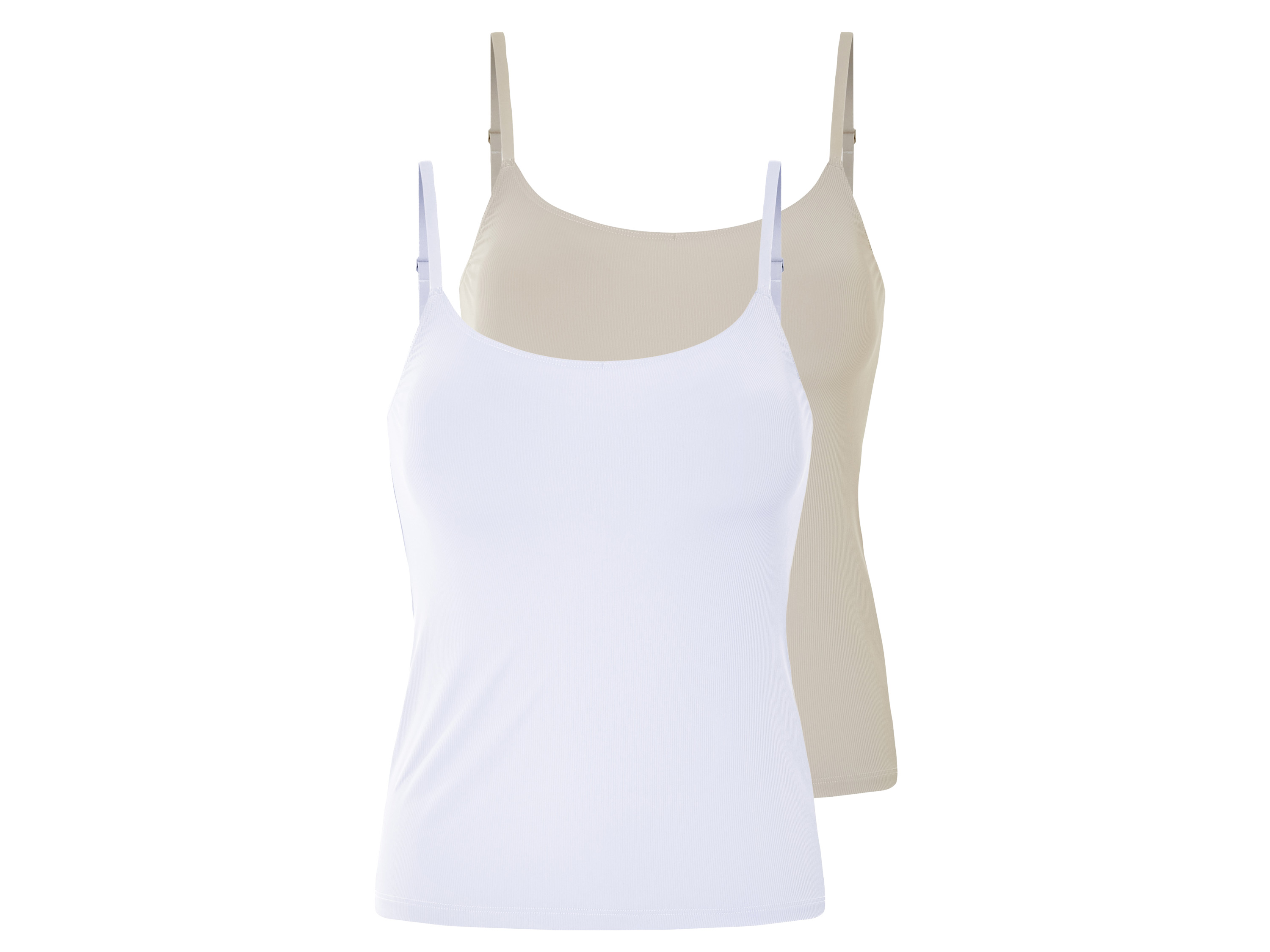 esmara® Dámský top, 2 kusy (bílá/béžová, M(40/42))