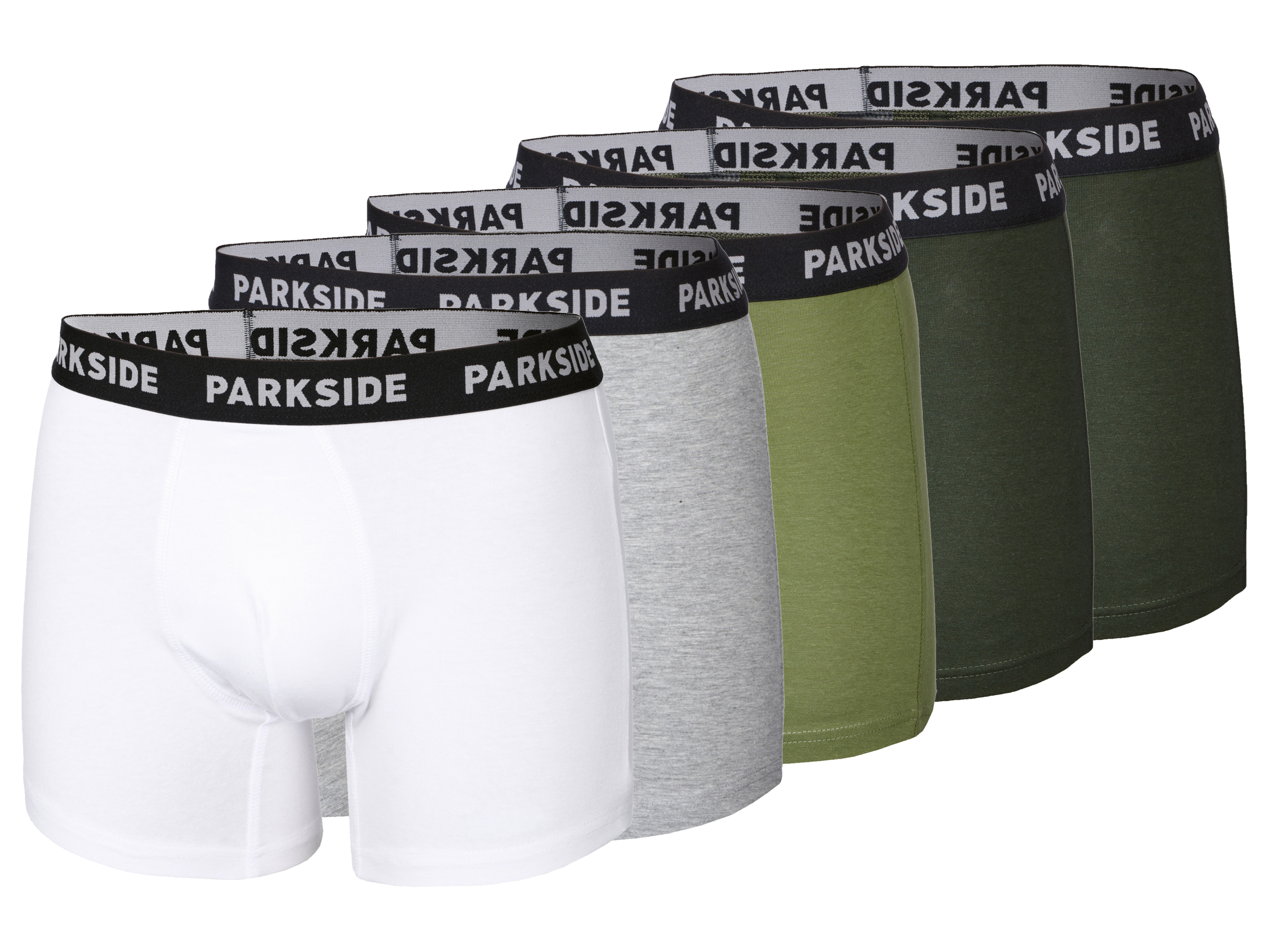 Parkside® Pánské boxerky, 5 kusů (šedá/zelená/bílá, 5/M)