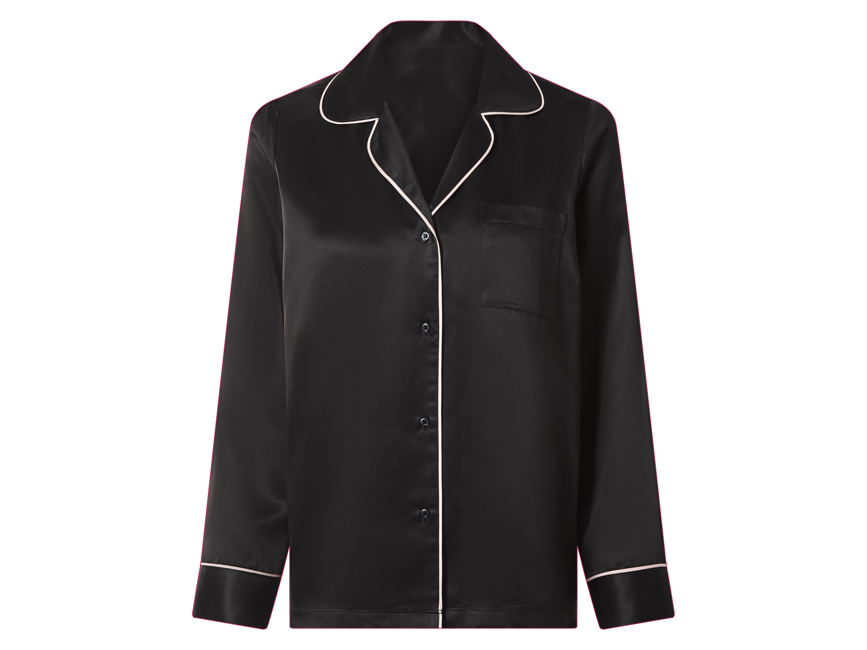 esmara® Dámské saténové pyžamo (černá, M (40/42))