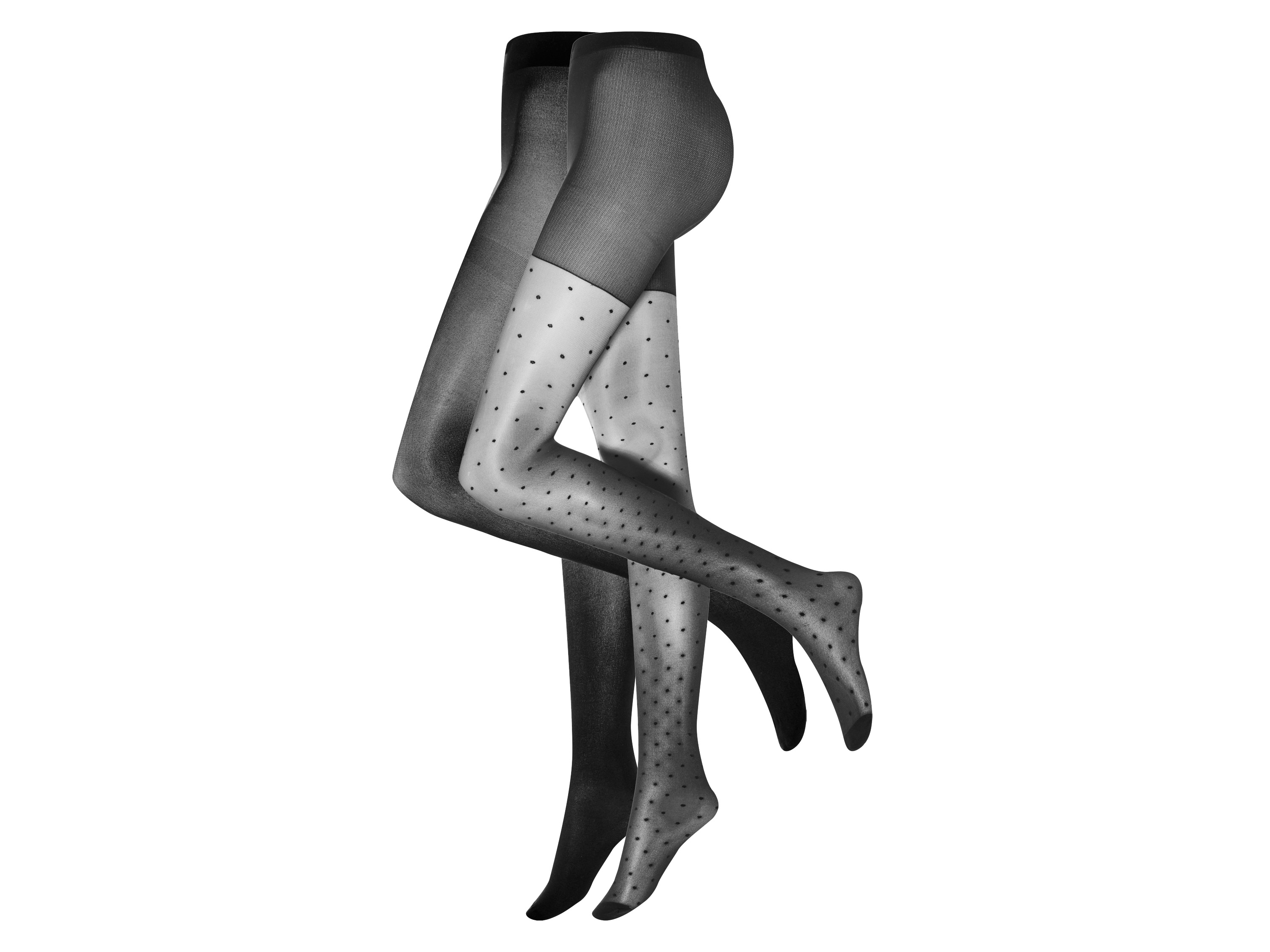 esmara® Dámské punčochové kalhoty, 2 kusy (puntíky, S(36/38))