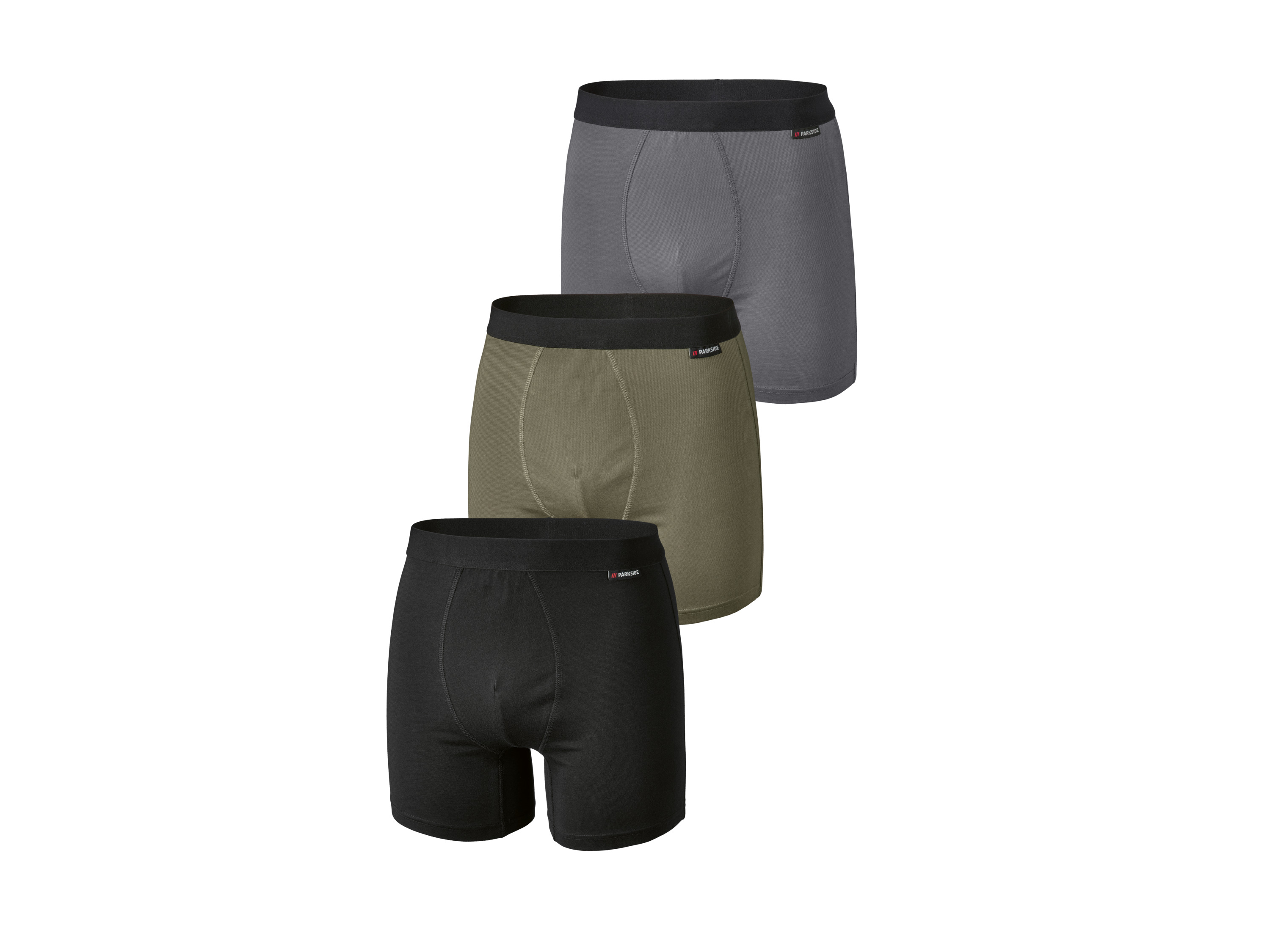 Parkside® Pánské funkční boxerky, 3 kusy (černá/šedá/zelená, 4/S)