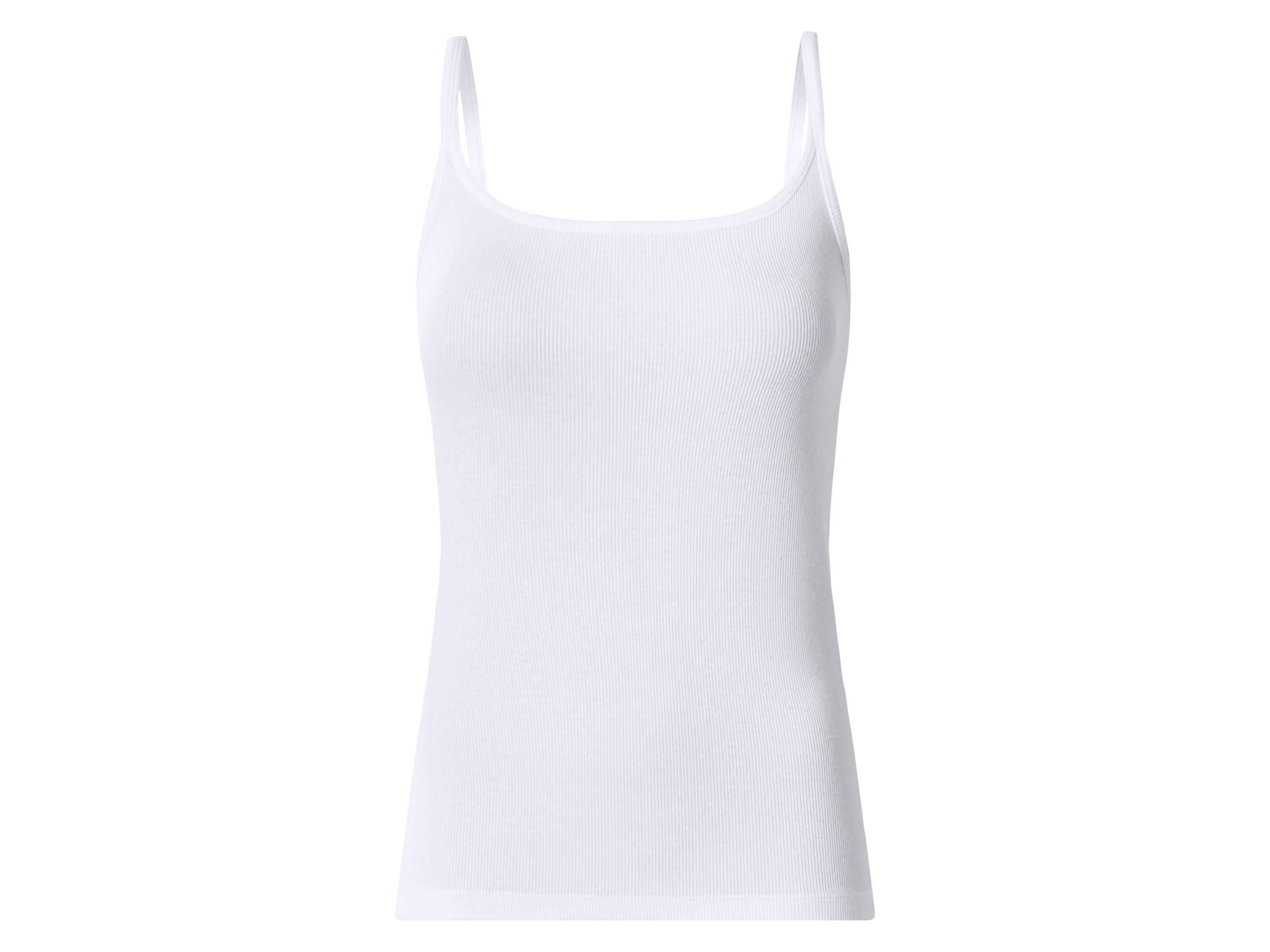 esmara® Dámský top se špagetovými ramínky, jemně vroubkovaný (bílá, M (40/42))