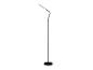 Černá LED stojací lampa s flexibilní hlavou a kulatou základnou