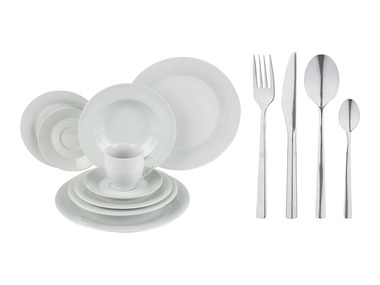 ERNESTO® Sada příborů a porcelánového nádobí, 54dílná, kulatá