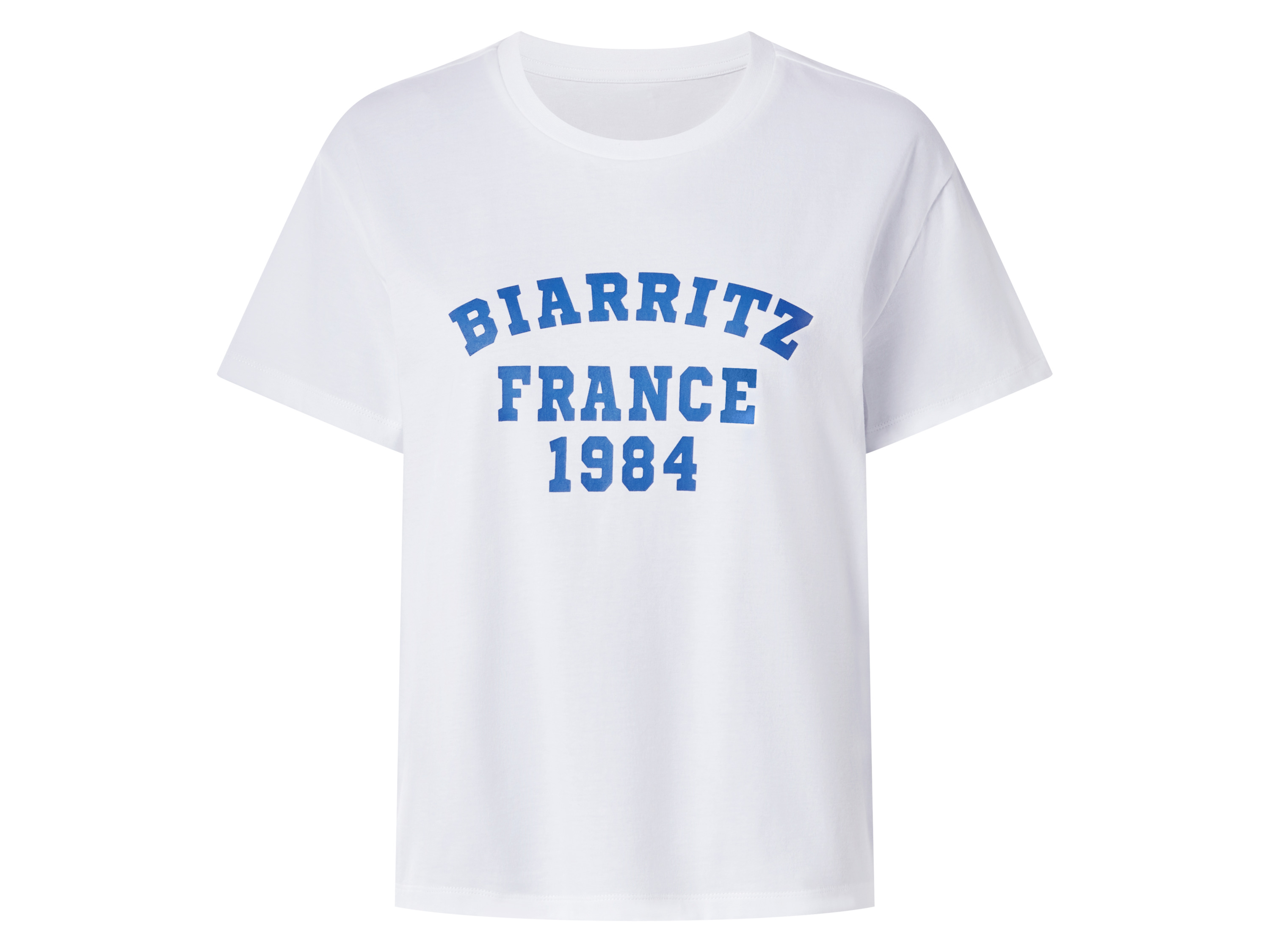 esmara® Dámské triko z BIO bavlny (bílá/modrá, L (44/46))