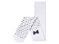 Bílé punčochy s černými puntíky a mašlí.
