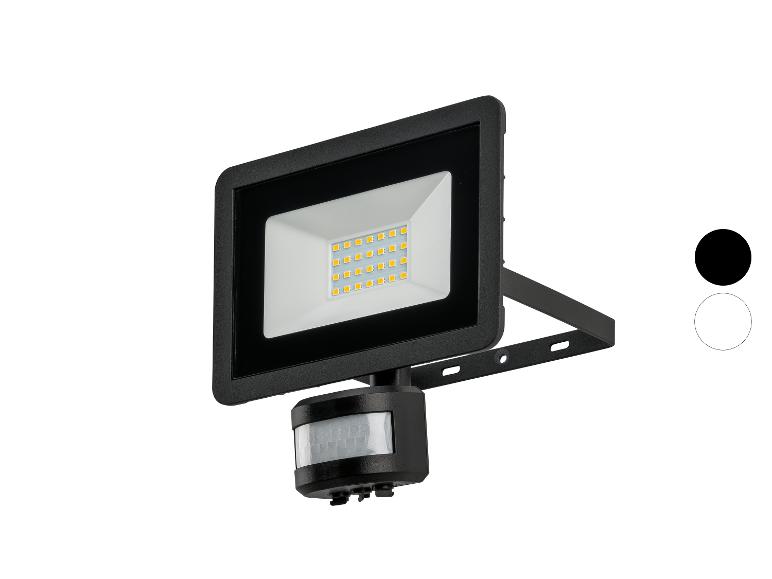 Černý LED reflektor s pohybovým senzorem