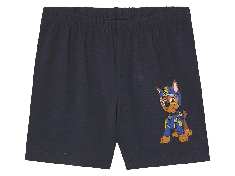 Tmavě modré dětské šortky s motivem Paw Patrol.