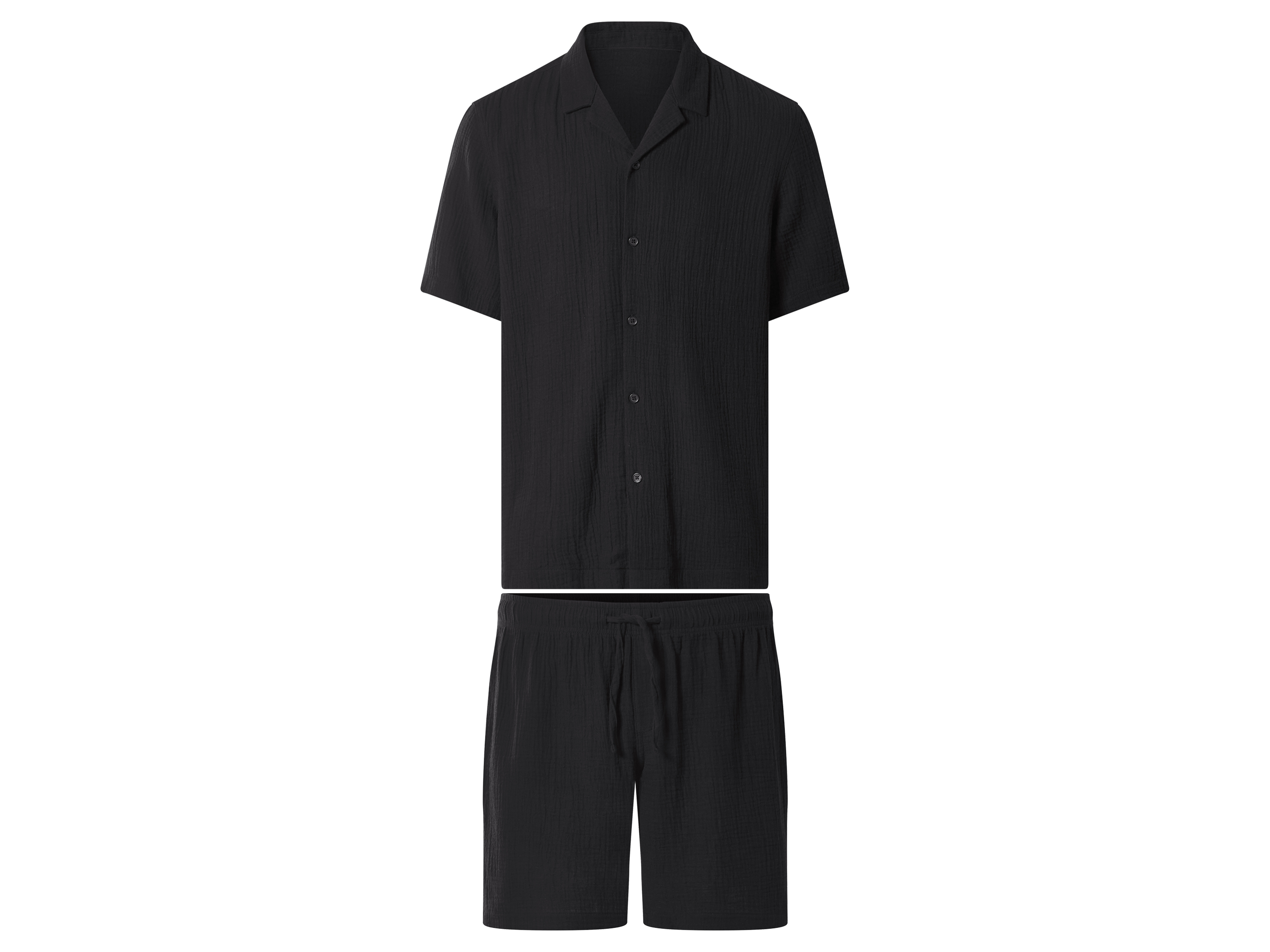 esmara Men Pánské mušelínové pyžamo (černá, S (44/46))