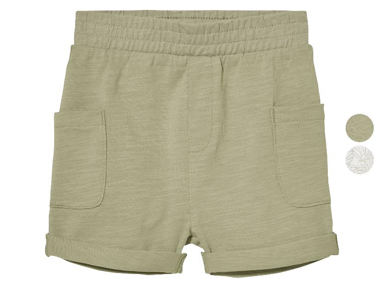 Dětské džínové šortky, volný střih, kapsy, khaki barva.