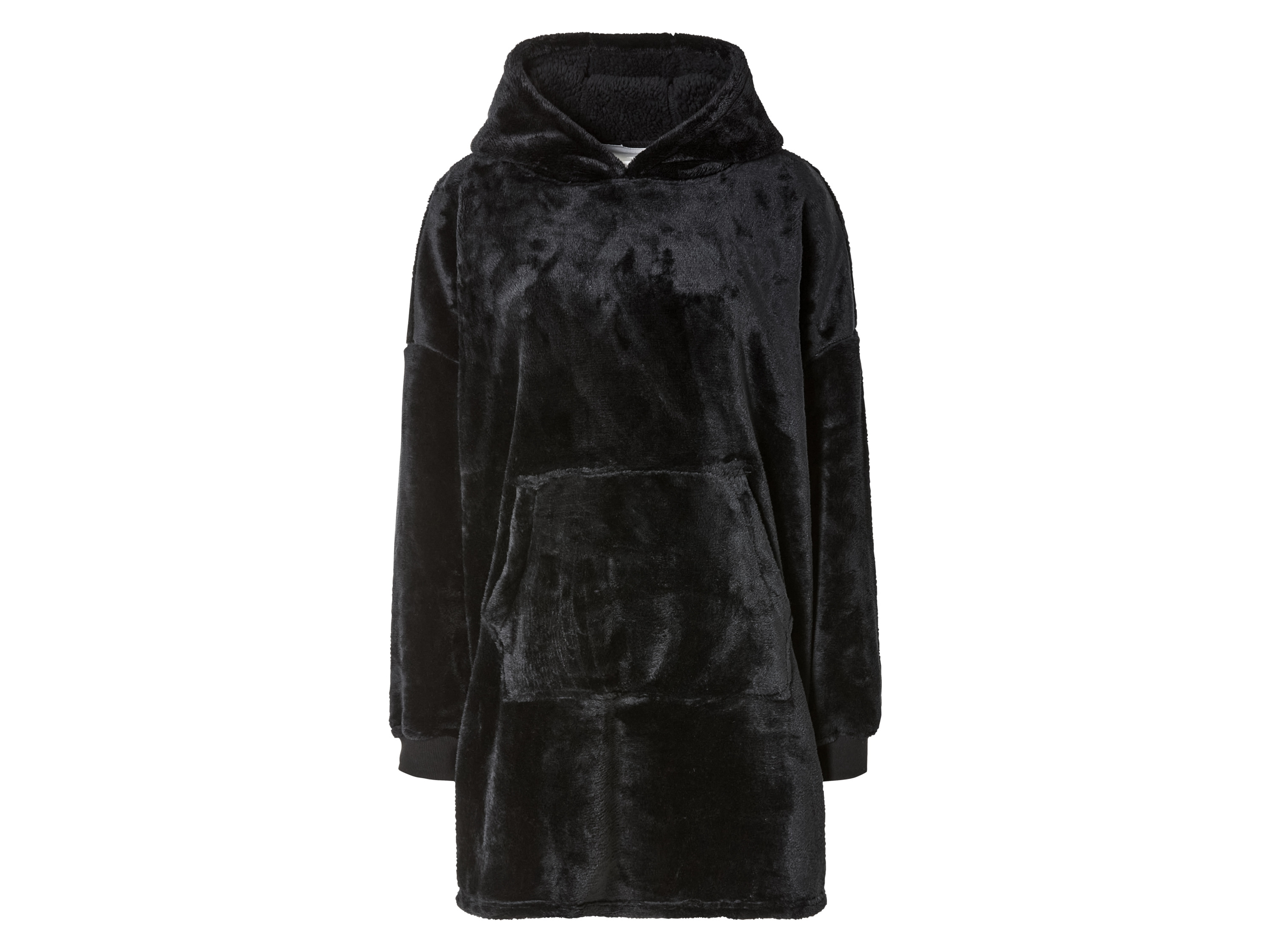 Dámská / Pánská plyšová oversize mikina (S/M, černá)