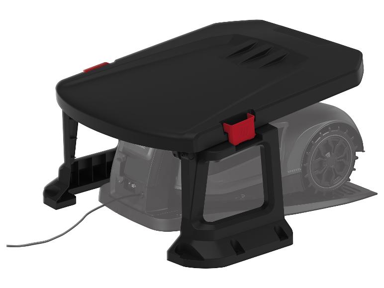 Kryt pro robotickou sekačku se stojanem a napájecím kabelem.