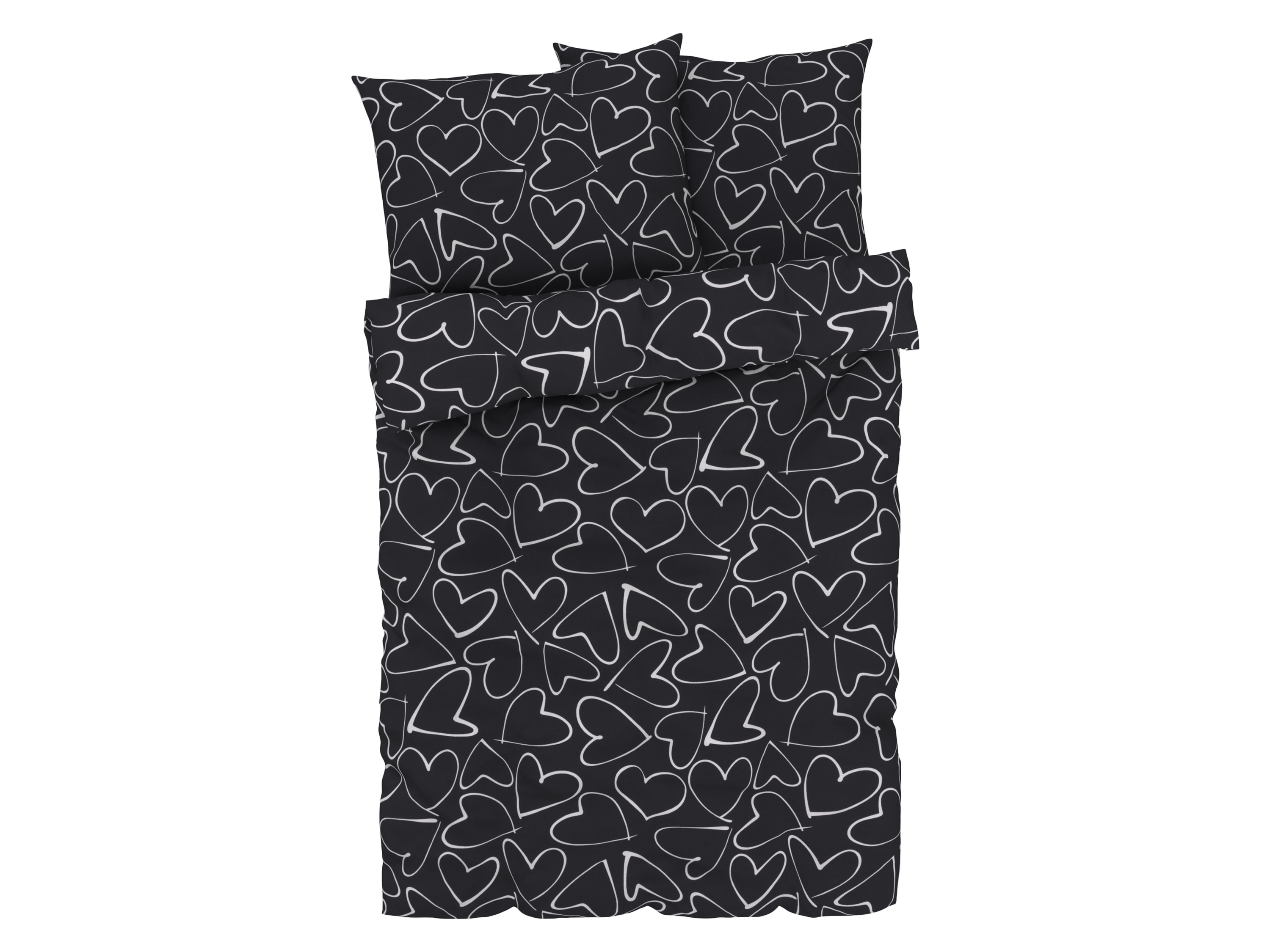 Livarno home Ložní povlečení Renforcé, 220 x 240 cm, 70 x 90 cm (srdce)