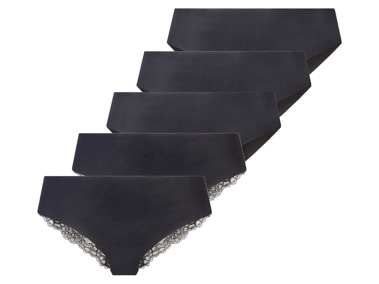 esmara Dámské bezešvé kalhotky, 5 kusů (XS (32/34), černá)