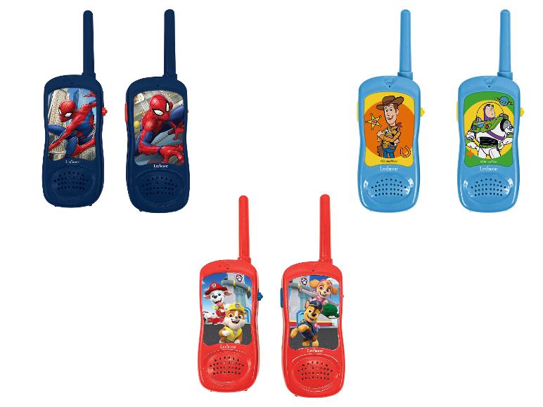 Sada šesti dětských vysílaček s motivy Spidermana, Toy Story a Tlapkové patroly.