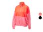 Růžovo-oranžová bunda na zip: sportovní oblečení, dvoubarevný styl.