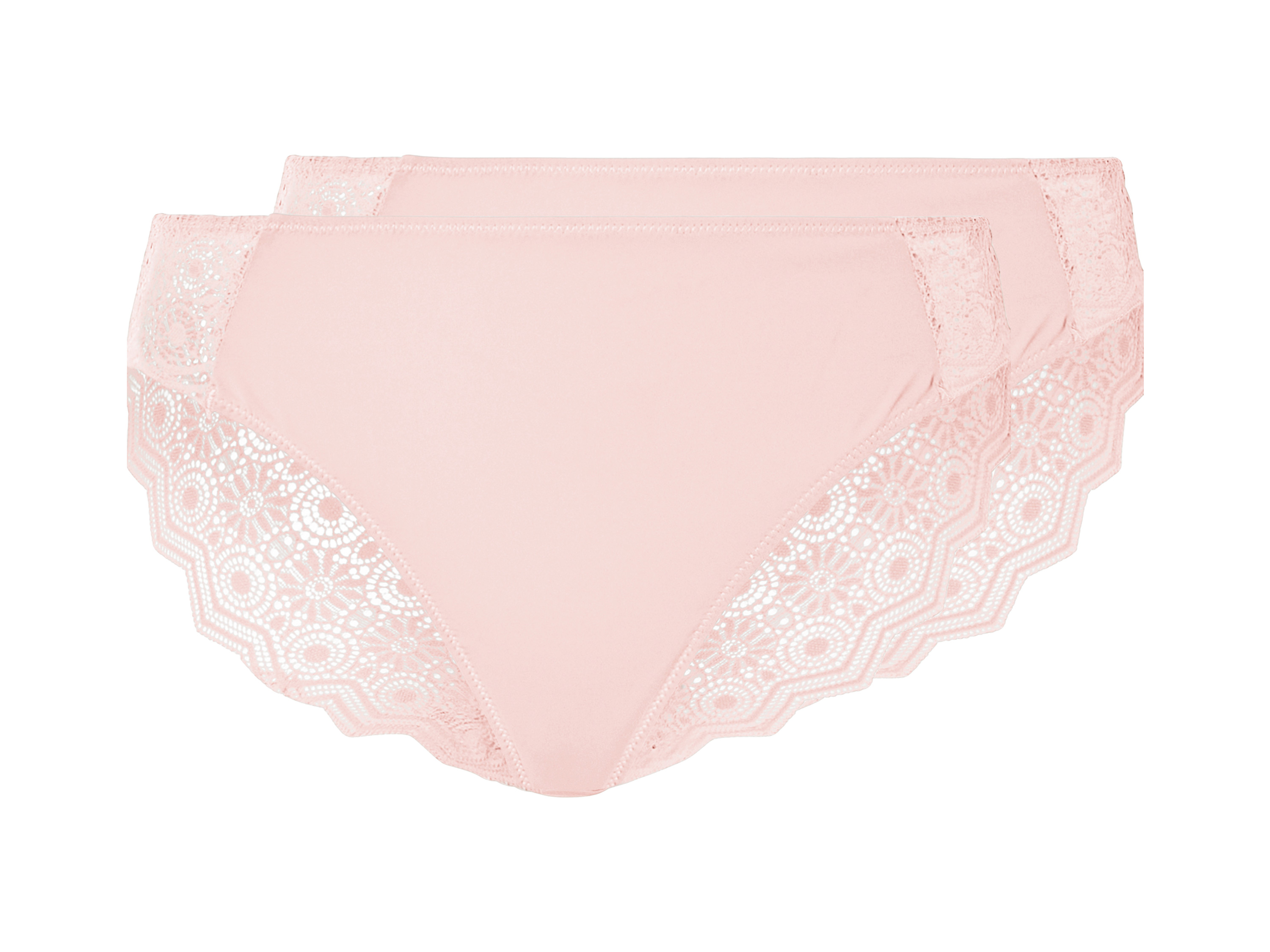 esmara® Dámské kalhotky s krajkou, 2 kusy (růžová, Xs(32/34))