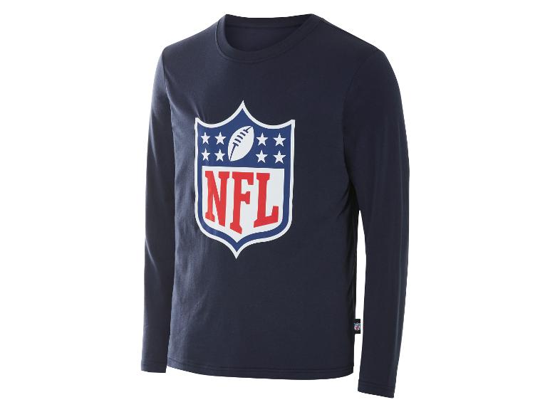 Tmavě modré tričko s dlouhým rukávem s logem NFL.