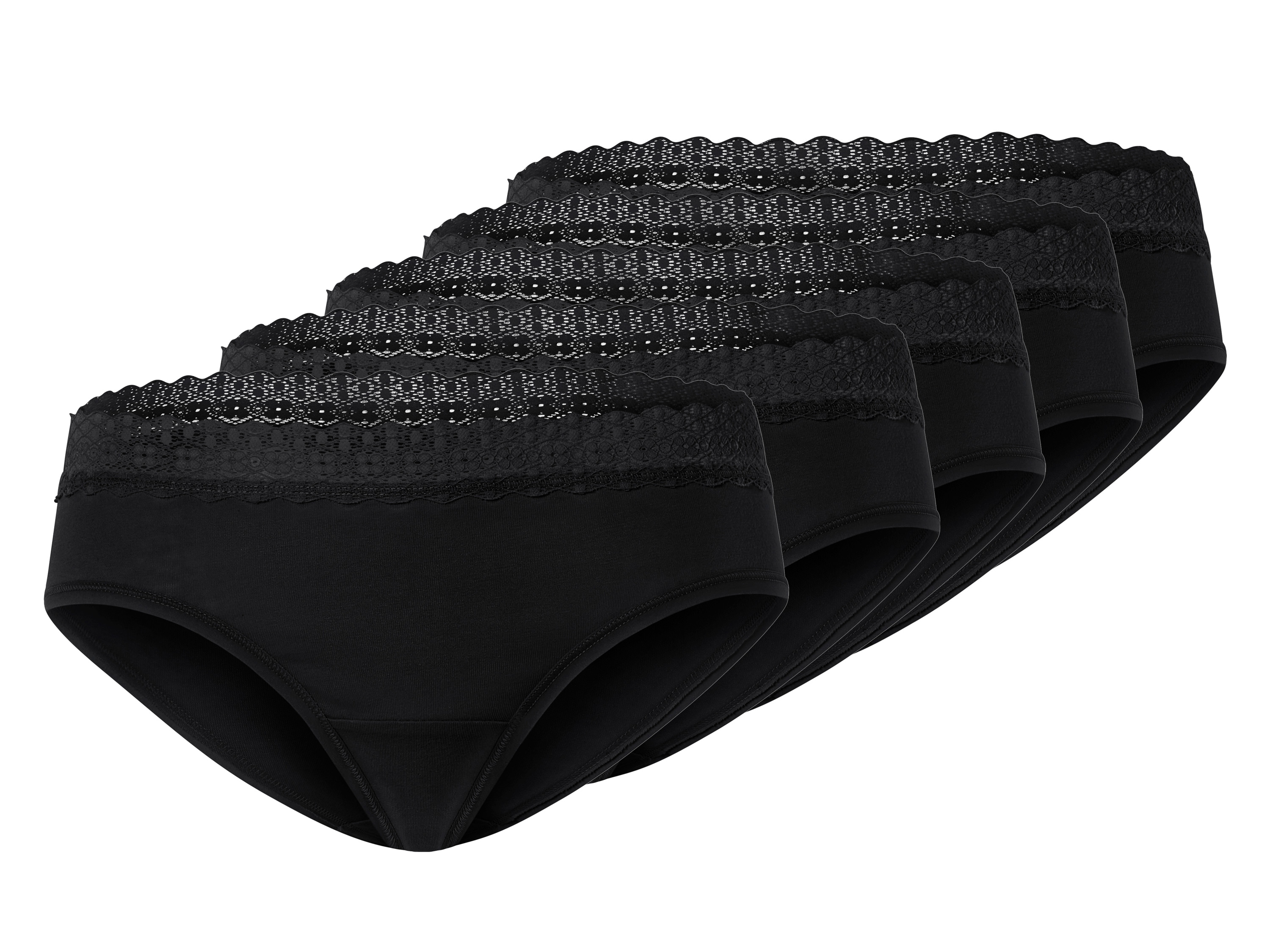 esmara® Dámské kalhotky s krajkou, 5 kusů (S(36/38), černá)
