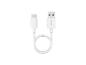 Bílý USB nabíjecí kabel s konektory Type-C a USB-A.