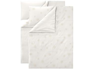 Sada saténového ložního povlečení, 140 x 200 cm, 70 x 90 cm, bílá, 2dílná