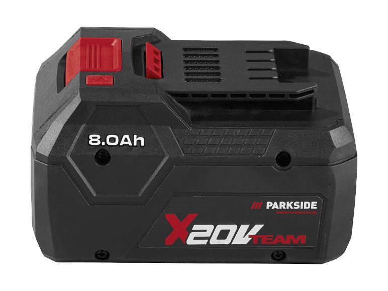 Černo-červená baterie Parkside Performance X 20V Team 8.0Ah