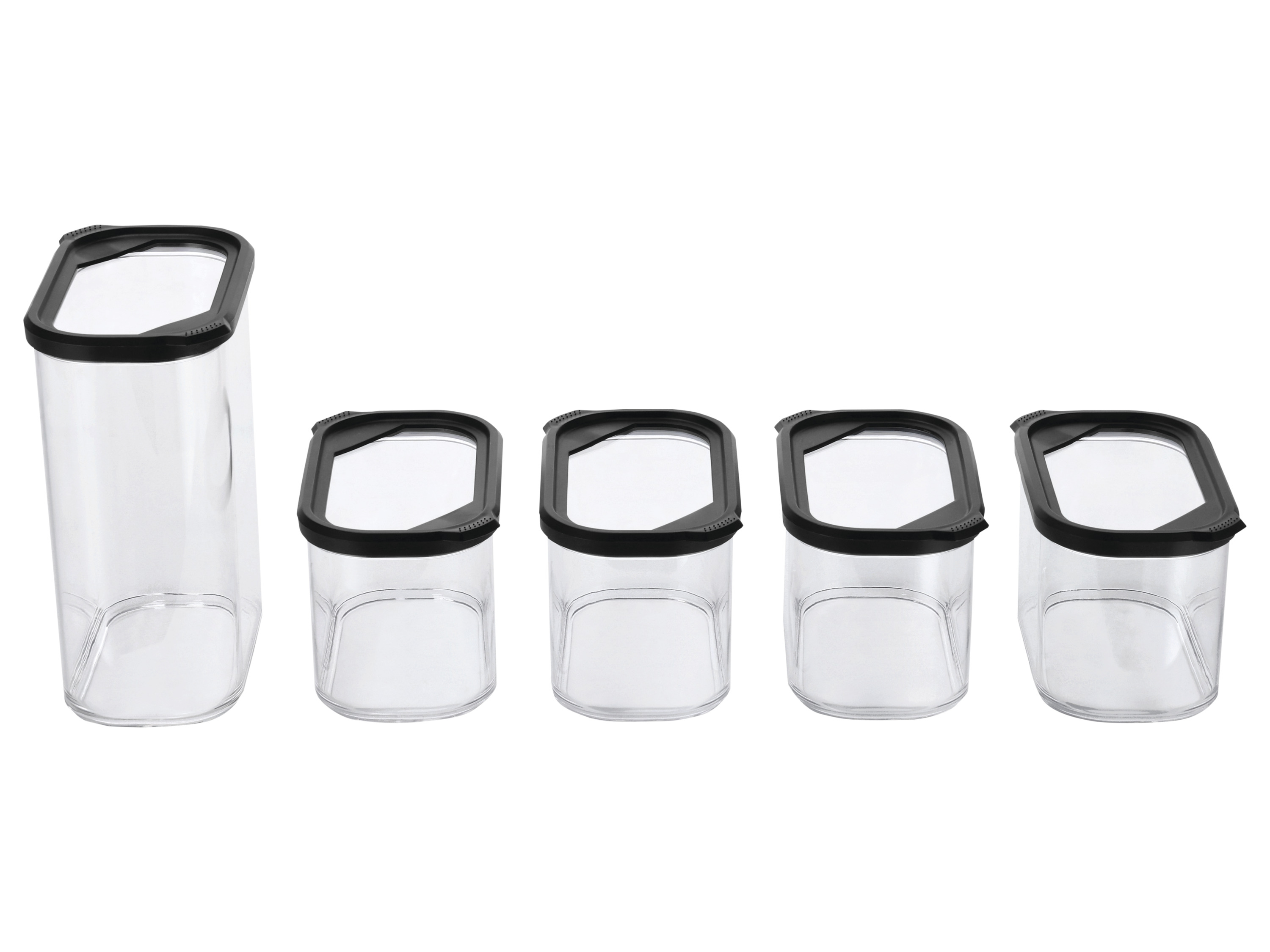 Silvercrest® Sada potravinových dóz (Sada 2 velikostí/černá)