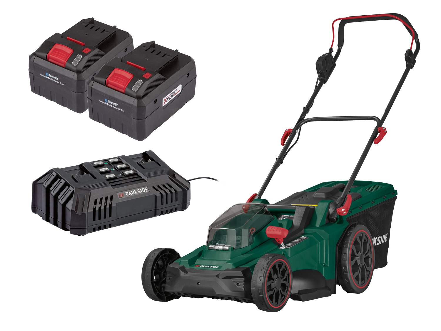 PARKSIDE® Aku sekačka na trávu PRMA 40-Li B3, 2x 8 Ah
