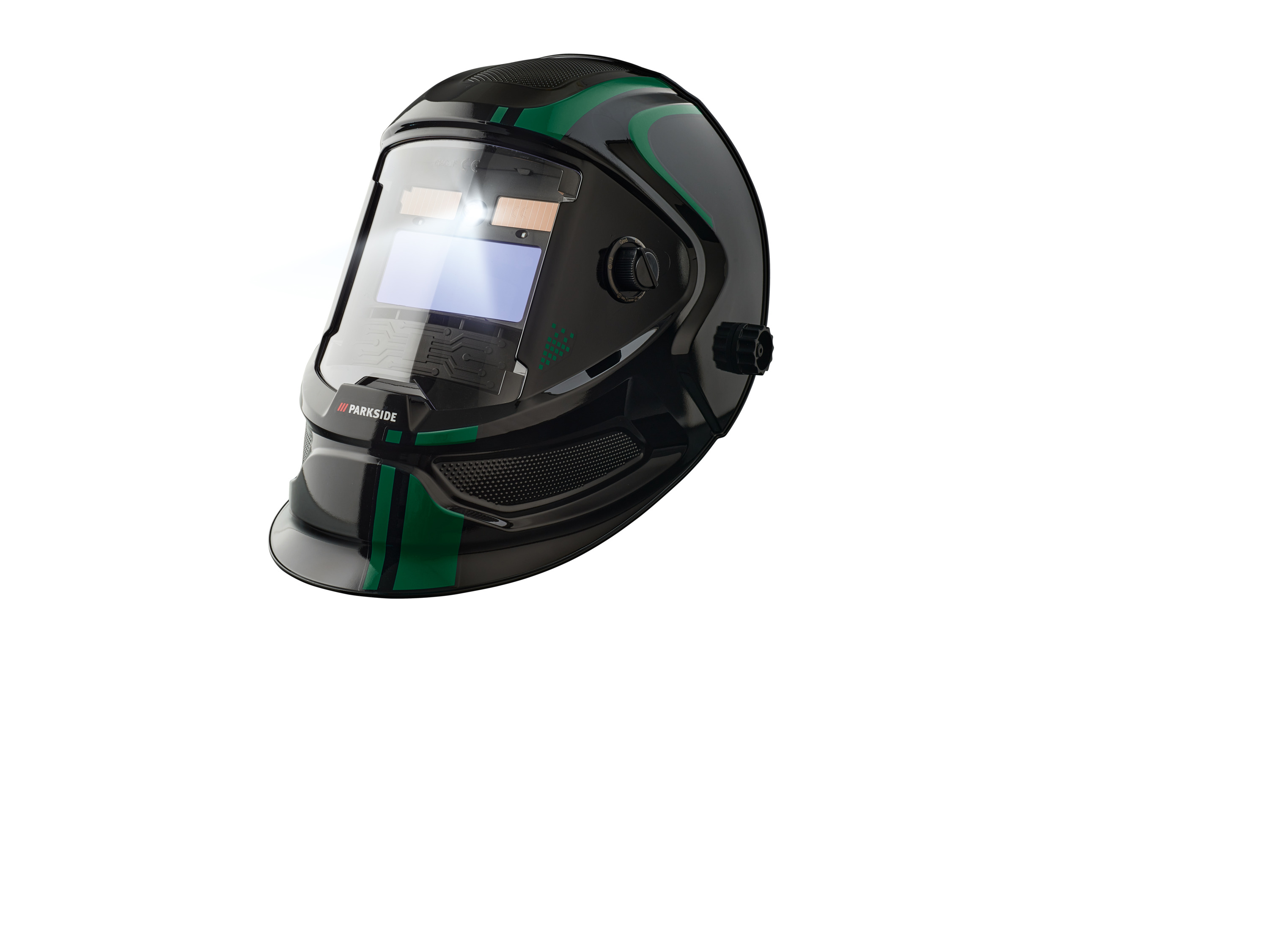 Parkside® Samozatmívací svářečská kukla s LED osvětlením Pshl 2 D1 (pruhy/černá)