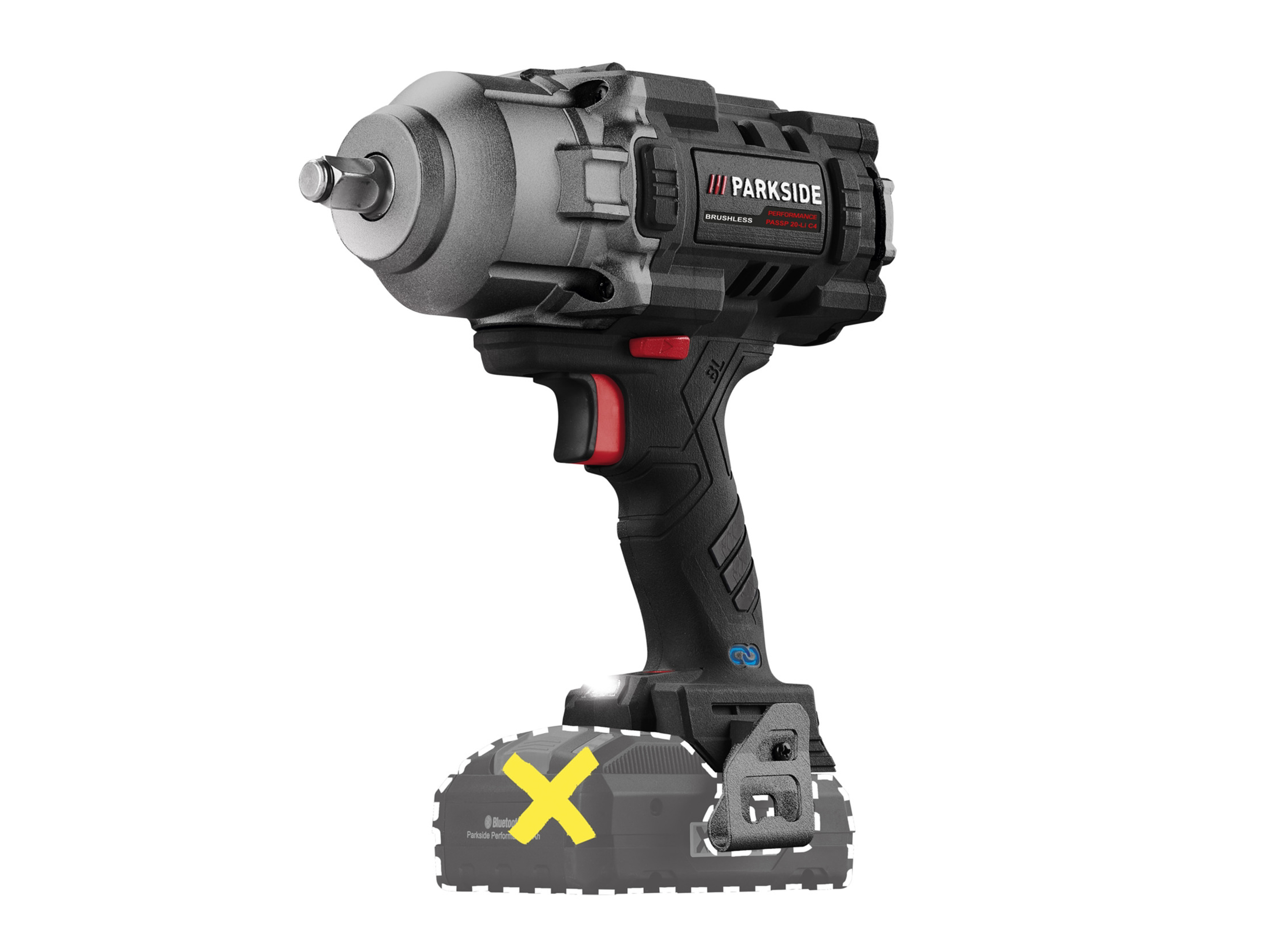 PARKSIDE PERFORMANCE® Aku rázový utahovák 1/2″ PASSP 20-Li C4 – bez akumulátoru a nabíječky