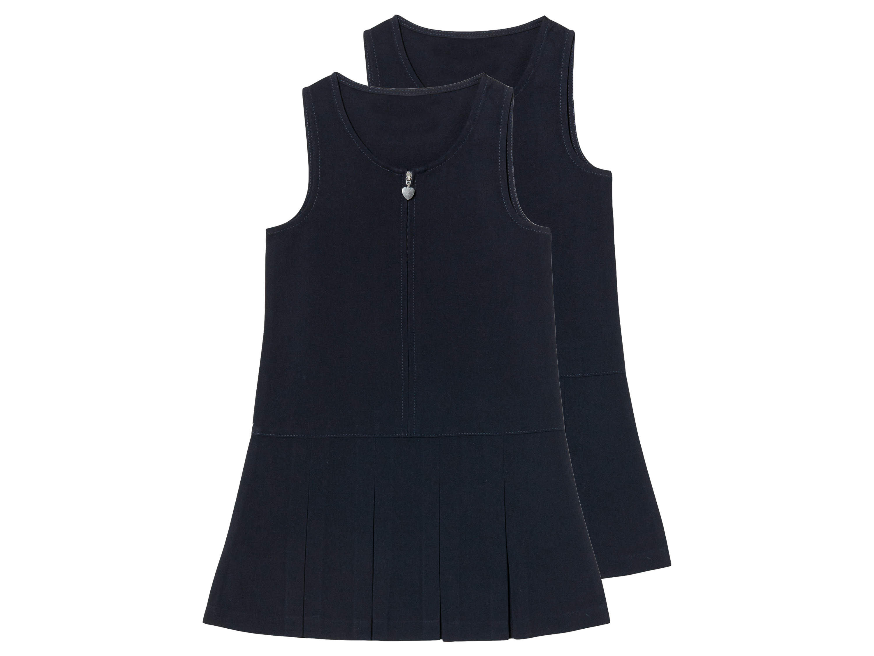 Dívčí šaty, 2 kusy (navy modrá, 110)