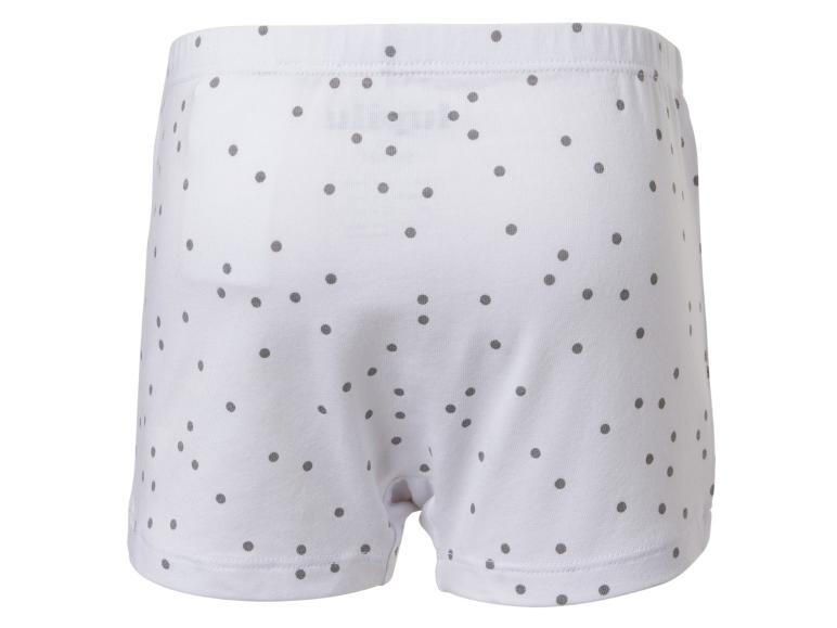 Bílé dětské boxerky s šedými puntíky
