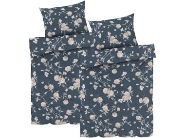 Sada ložního povlečení z mikrovláknitého saténu, 140 x 200 cm, 70 x 90 cm, navy modrá, 2dílná