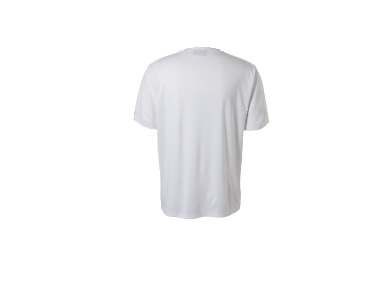 Bílé krátké tričko, pohled zezadu.