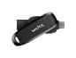 Černý USB flash disk s otočným designem a konektorem USB-C.
