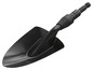 Černá lopata s ergonomickou rukojetí.