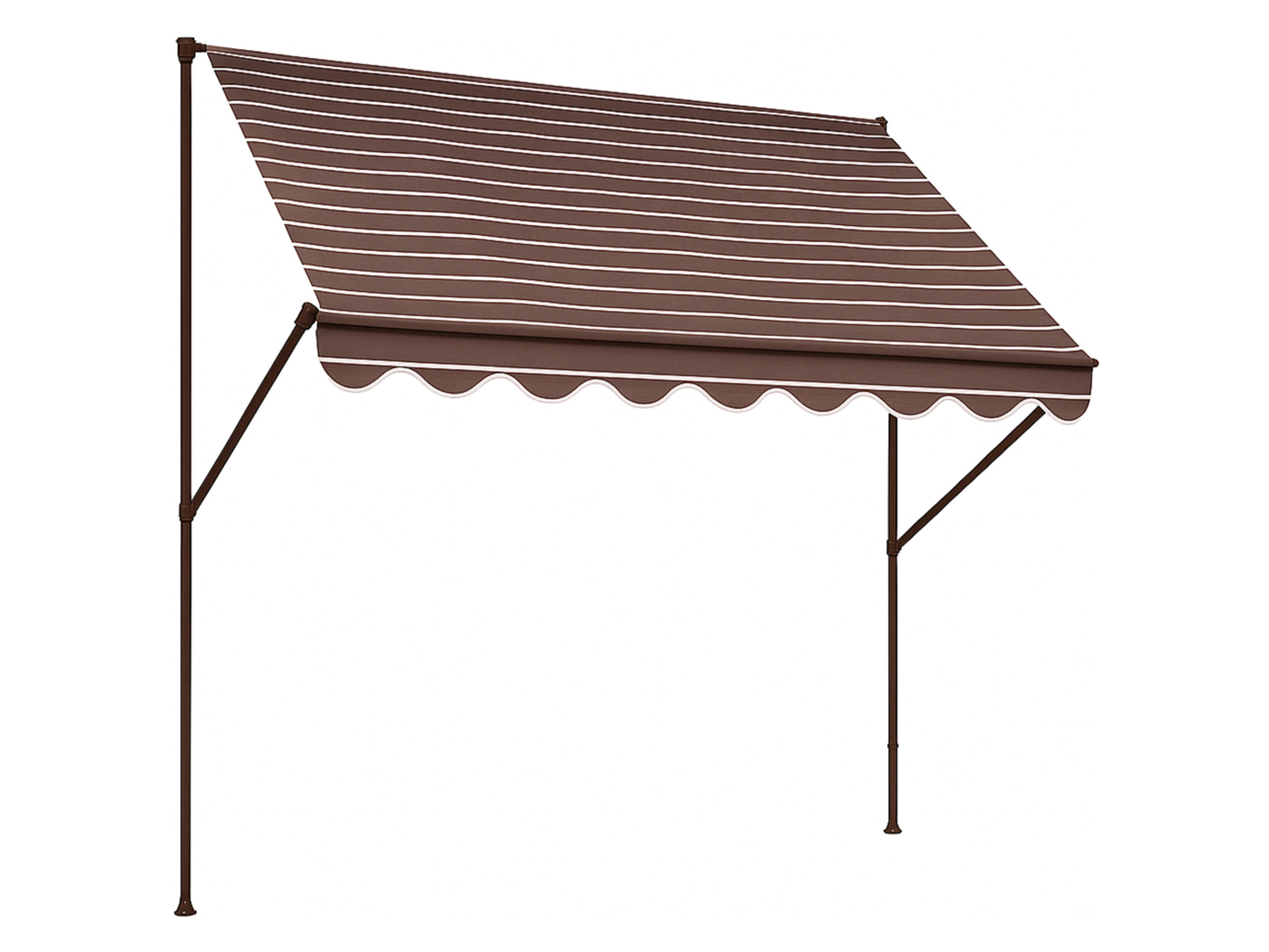 Upínací markýza Angerer (tmavě hnědá s béžovými pruhy, šířka 400 cm)