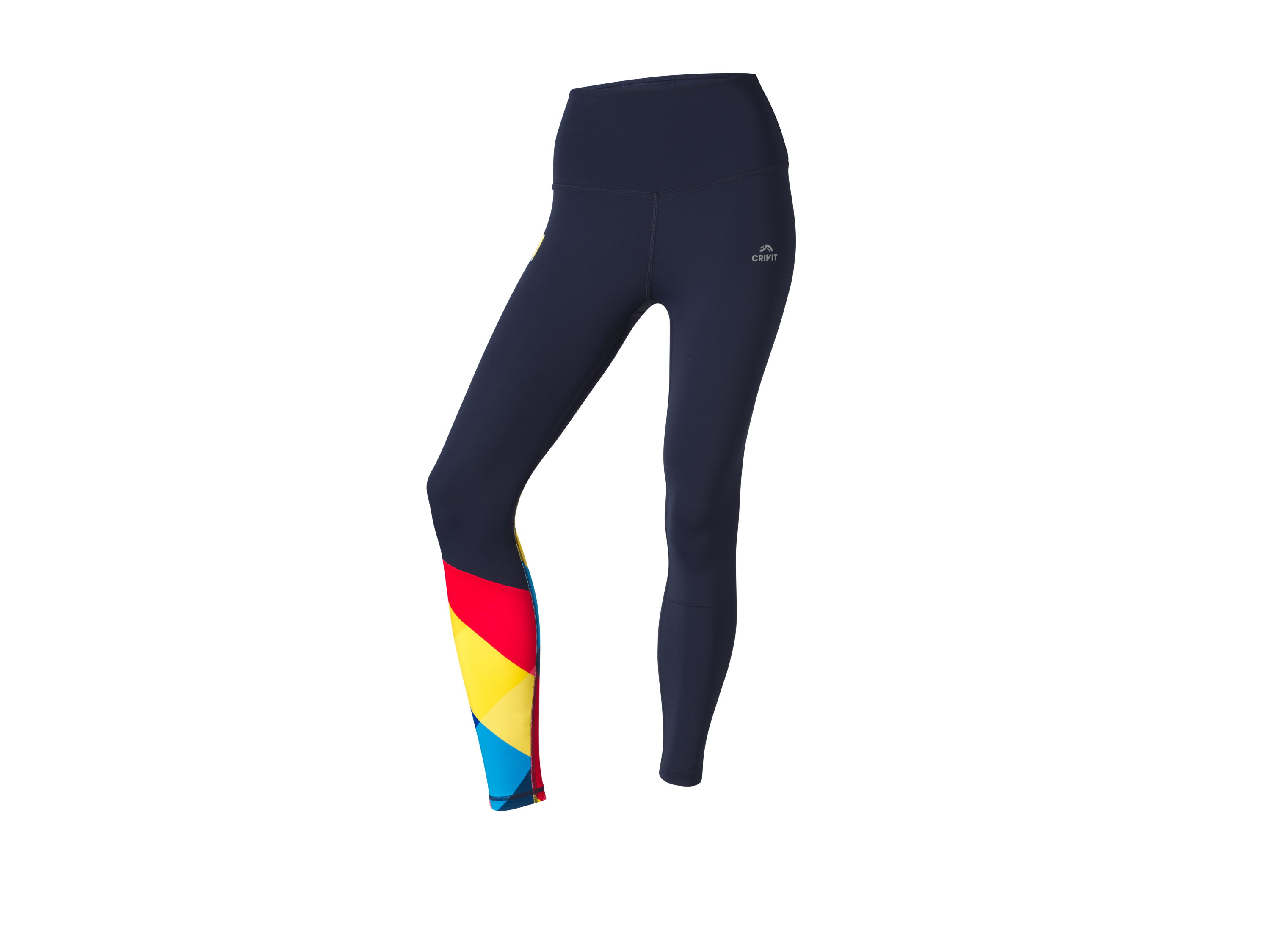 Crivit Dámské funkční legíny Lidl-Trek (navy modrá / žlutá / červená, XS (32-34))