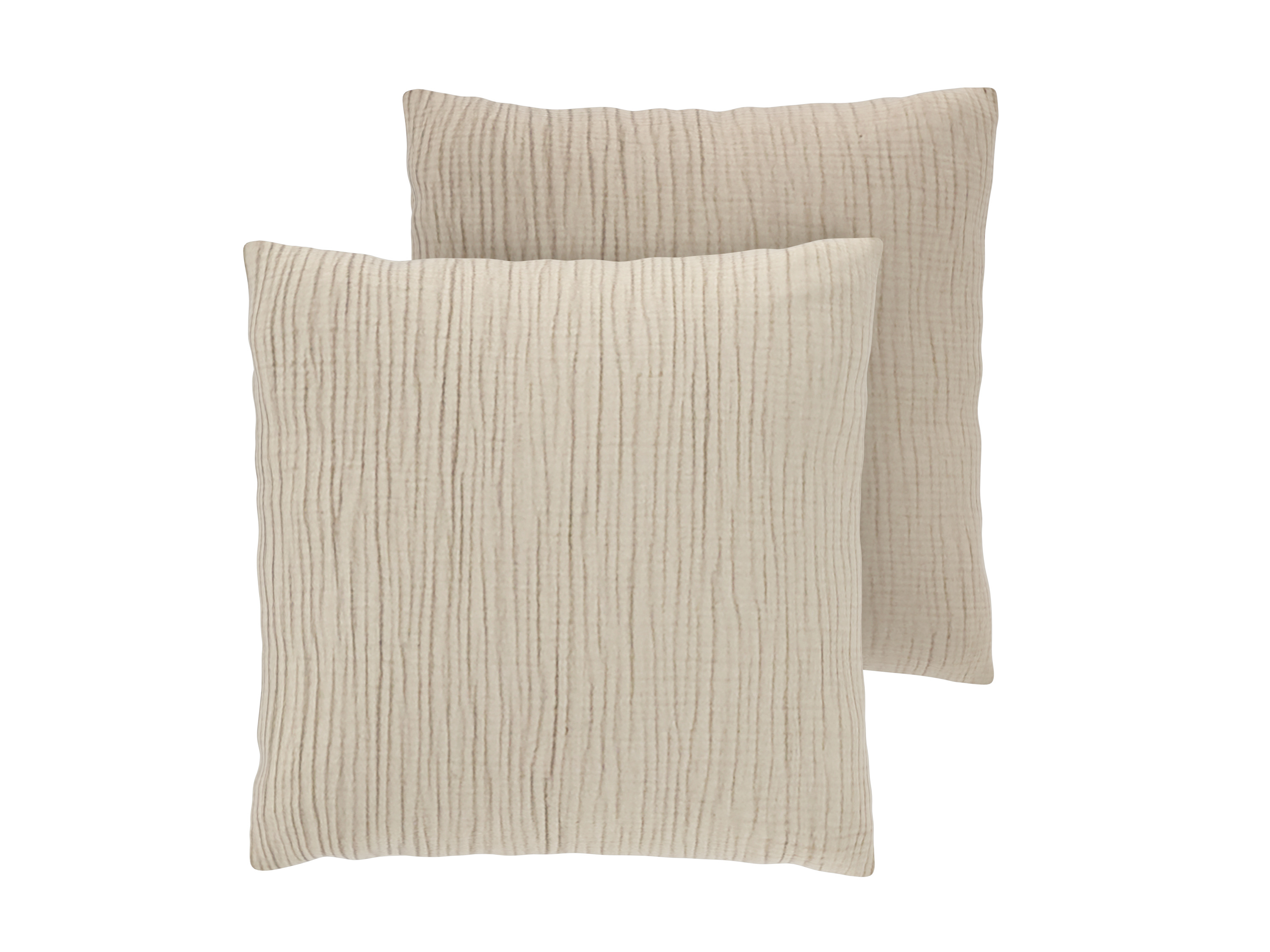 Livarno® Mušelínový potah na polštář, 50 x 60 cm, 2 kusy (béžová)