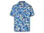 Lidl košile s krátkým rukávem a modrým pixelovým vzorem.