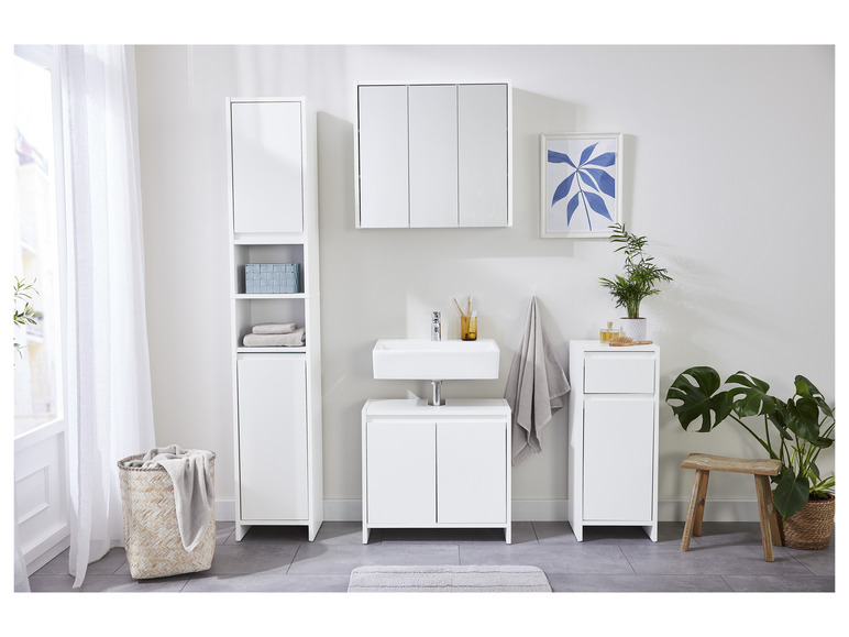  Zobrazit na celou obrazovku LIVARNO home Koupelnová skříňka vysoká Oslo, bílá - Obrázek 4