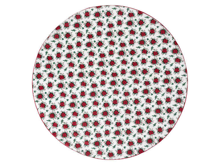LIVARNO home Ubrus (kulatý, červená/květiny)