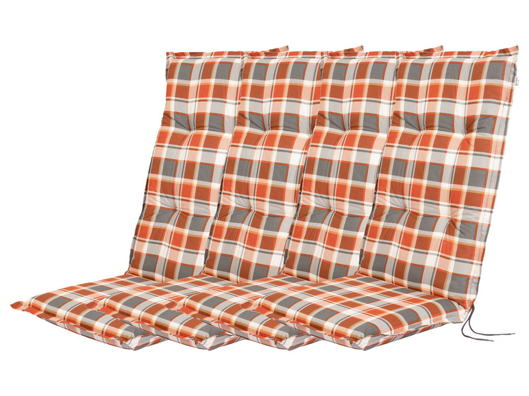  Zobrazit na celou obrazovku LIVARNO home Sada potahů na židli / křeslo, 120 x 50 x 8 cm, 4dílná, káro/oranžová - Obrázek 1