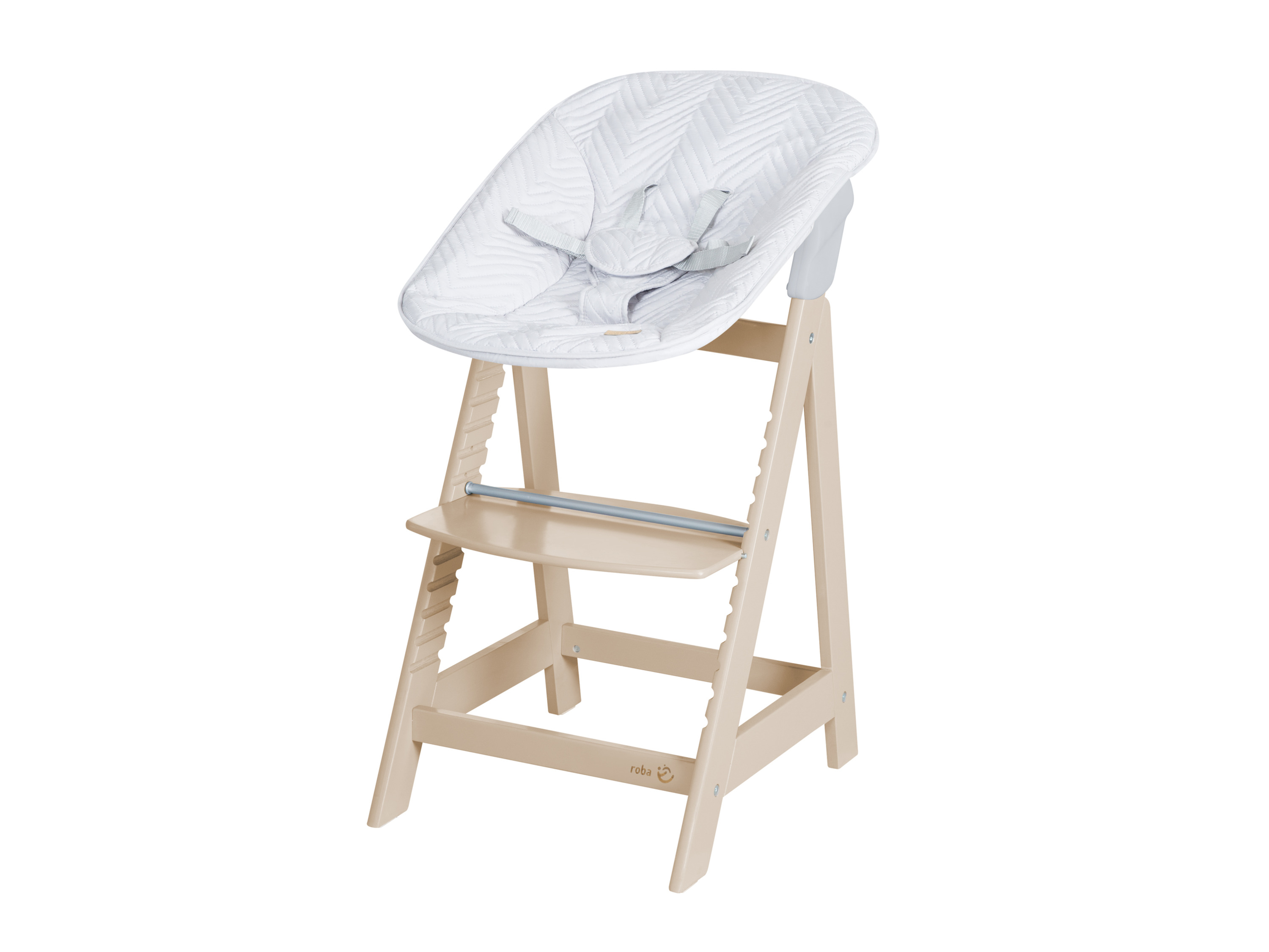 roba Dětská jídelní židlička 2 v 1 "Born Up Zickzack" s vnitřní vložkou a redukcí na sedátko (kašmír)