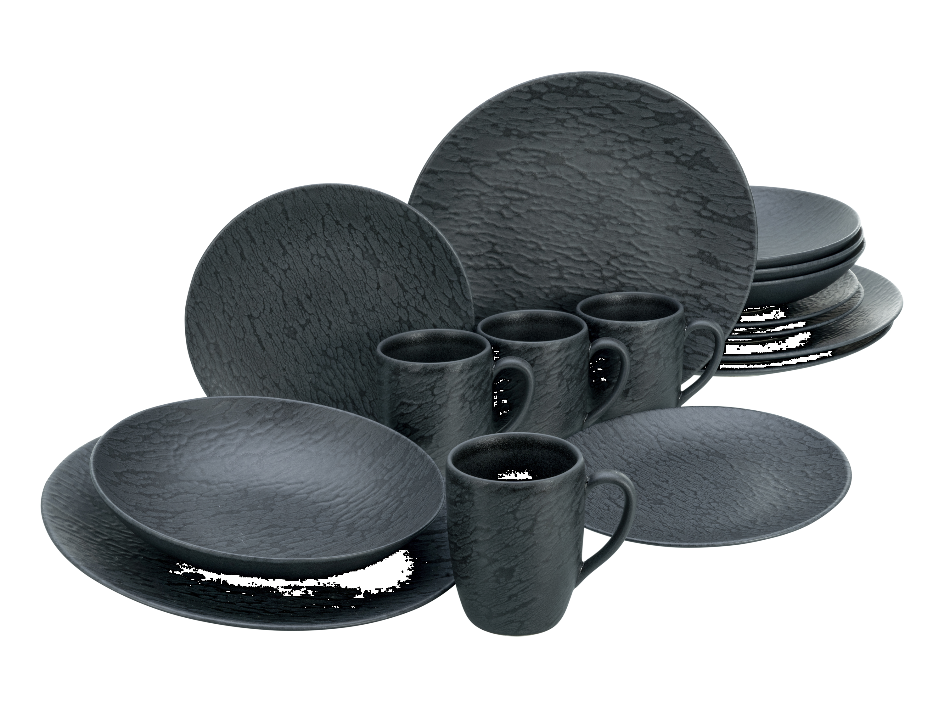 Creatable Jídelní servis Schiefer Black (16dílný kombinovaný servis)